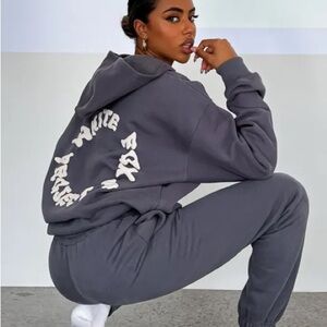 White Fox Grey Sweat Set